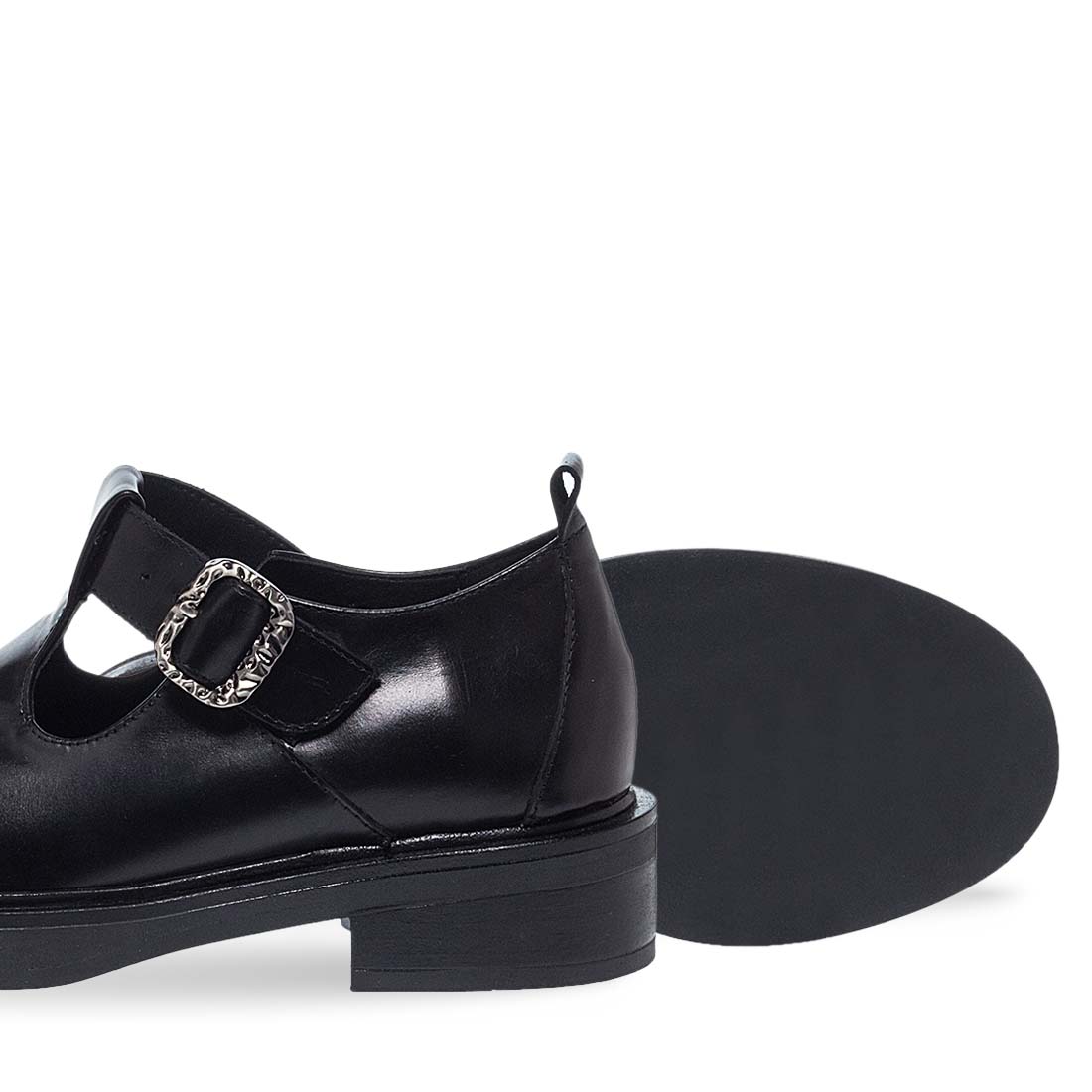 Women's Leather Mary Jane Shoes Maison Minrelle 13230002 - ΜΑΥΡΟ